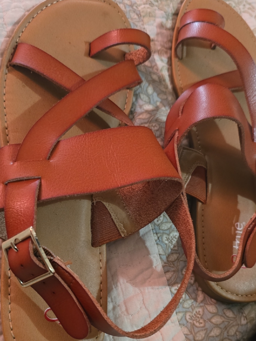 Women's Strappy Leather Sandals in Burnt Orange